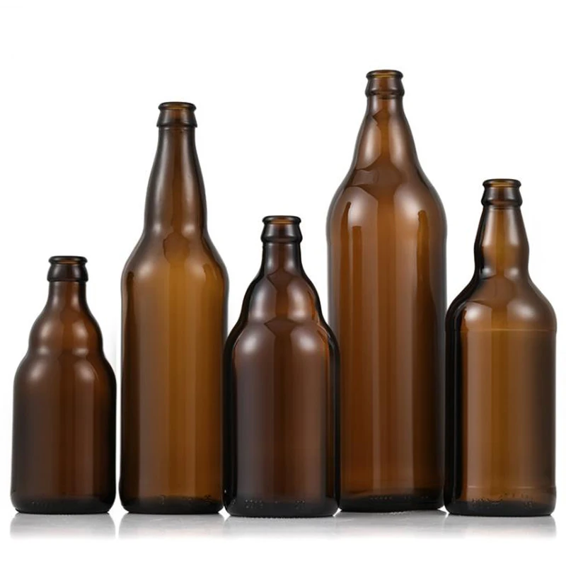 OSHOW Wholesale 250ml 330ml 500ml 650ml 1000ml Amber glass beer bottle beverage bottle