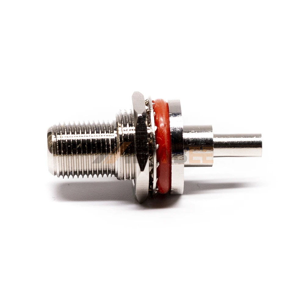 75ohm Nickel Plated Straight F Female Waterproof Connector Crimp for Cable