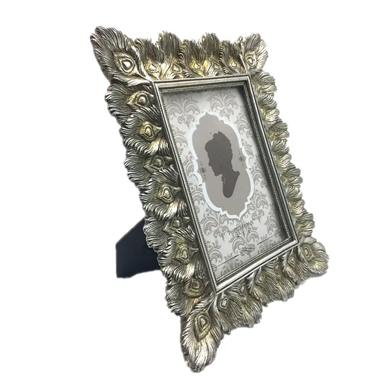 Custom Home Decoration Feather Silver Gold Photo Frame Picture Frame For Wedding Party Birthday Gifts