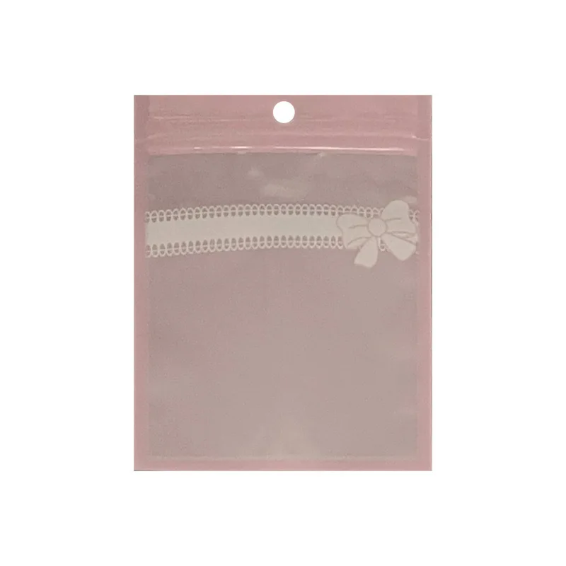 Custom printed waterproof zipper Mylar zipper packaging pink packet mini small mylar sachet packaging bag