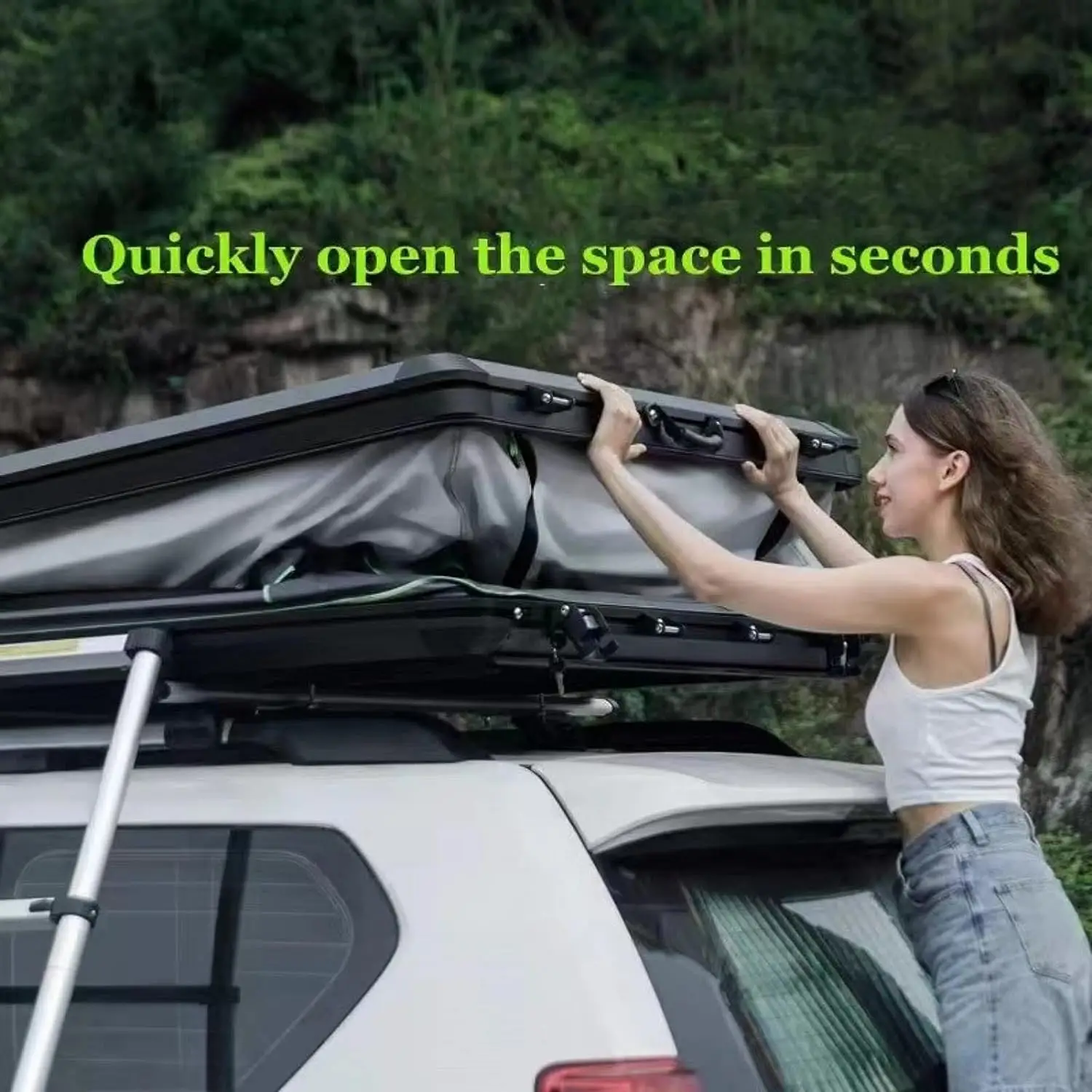 Yescampro Aluminum Alloy Triangle roof Tent Waterproof 2-3 People with Ladder roof Tent