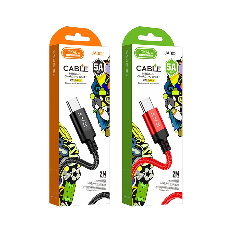 KAKUSIGA&JOKADE 2023 hot selling 2m long USB braided wire data cable smart  fast charging Data Cable