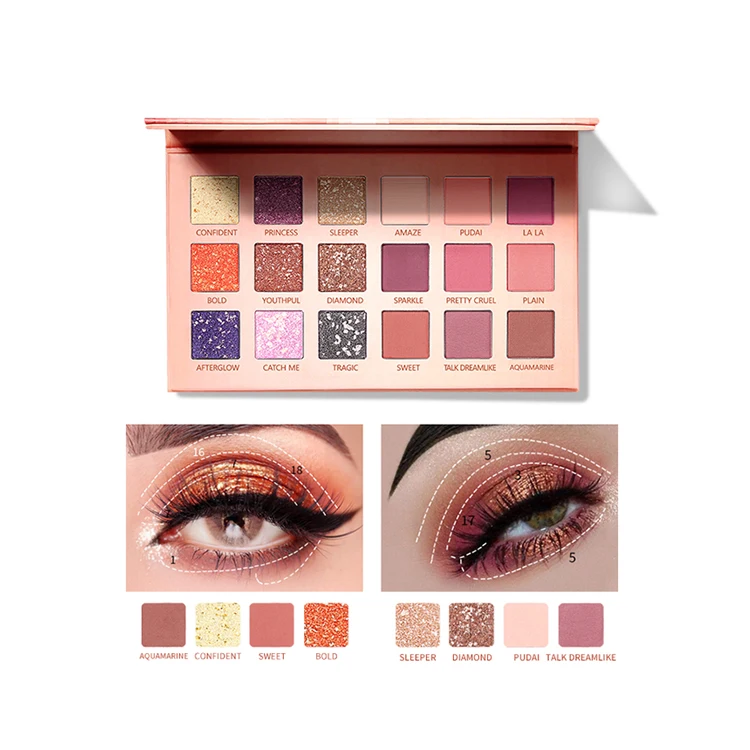Low Moq Waterproof Chromatic Makeup Private Label Eyeshadow Palette