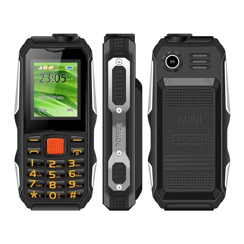 
1.8 Inch Screen Dual SIM Card Powerful Torch JINSW S100 Wholesale basic rugged style cell phone Military Waterproof and drop res 