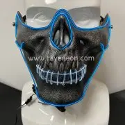 Rave Neon Best Quality Half Face EL Wire Halloween Party Hot Cosplay Scary Face Death Mask LED Mask