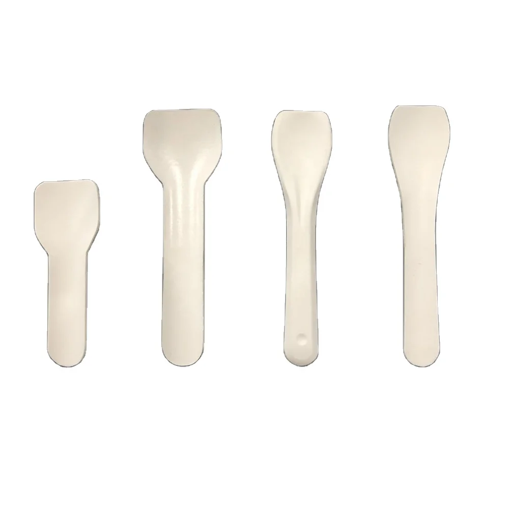 Biodegradable Disposable 95mm Kraft Paper Ice Cream Spoon Paper Tableware