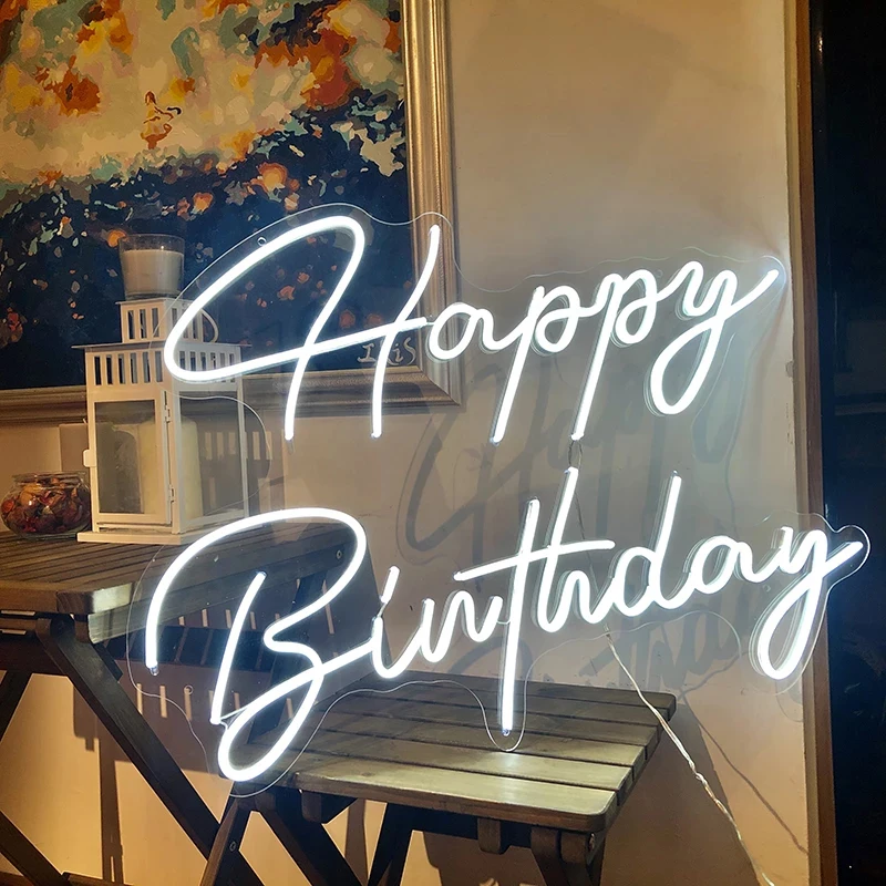  Drop shipping Customized Letters Words wall led flexible light flex Happy birthday custom neon