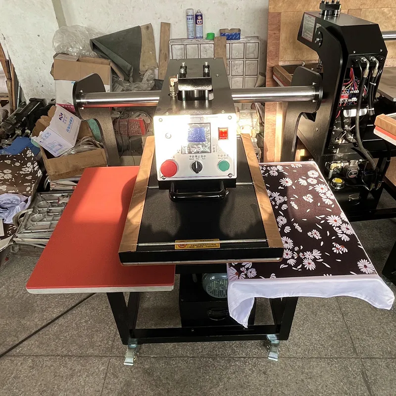 Fully Automatic Pneumatic Oil Hydraulic Multifunctional Small Heat Press Machines Slide Auto Open T-shirts Heat Press Machines