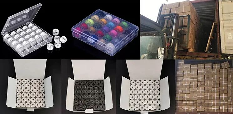 L Style Side Less Pre Wound Bobbin Thread Embroidery Machine Bobbin Thread 75D/2 Cotton Thread Embroidery Machine Computeriz