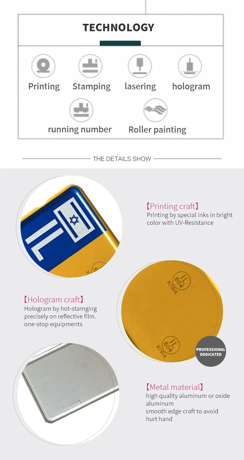 HCSP Customizable Acrylic Reflective Vehicle Number Stickers and Printable Car License Plate