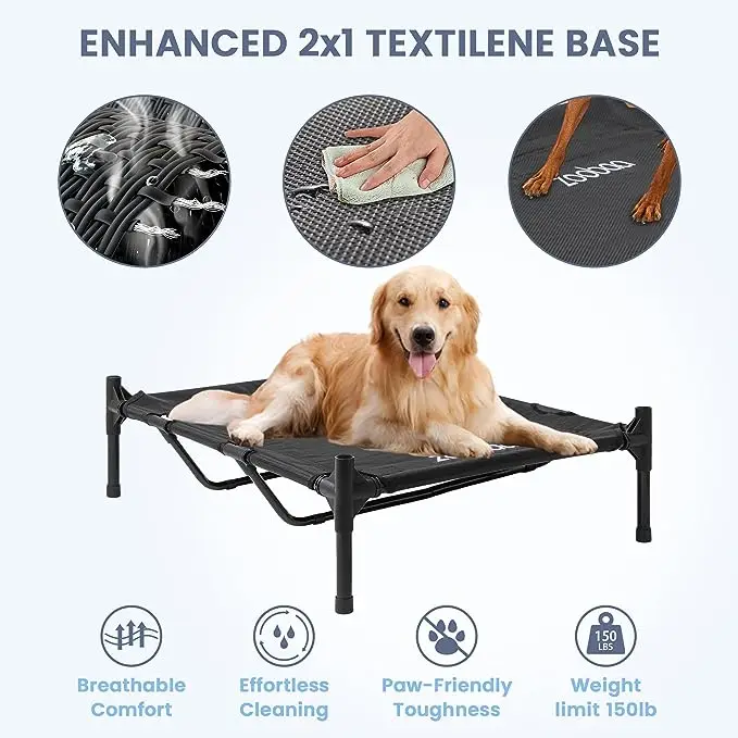 Steel Frame Elevated Dog House Pet Shelter With Waterproof Cove Door For Small Medium Dogs Shelter With Air Vents Dog Cot