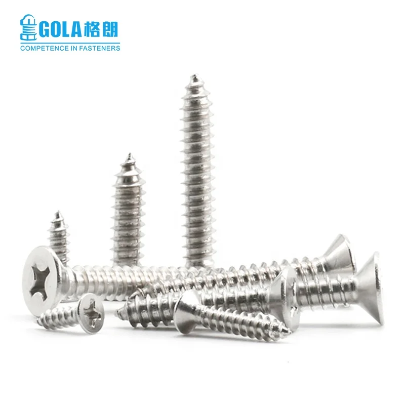 
Stainless steel screw fastener cross flat head self tapping screws 