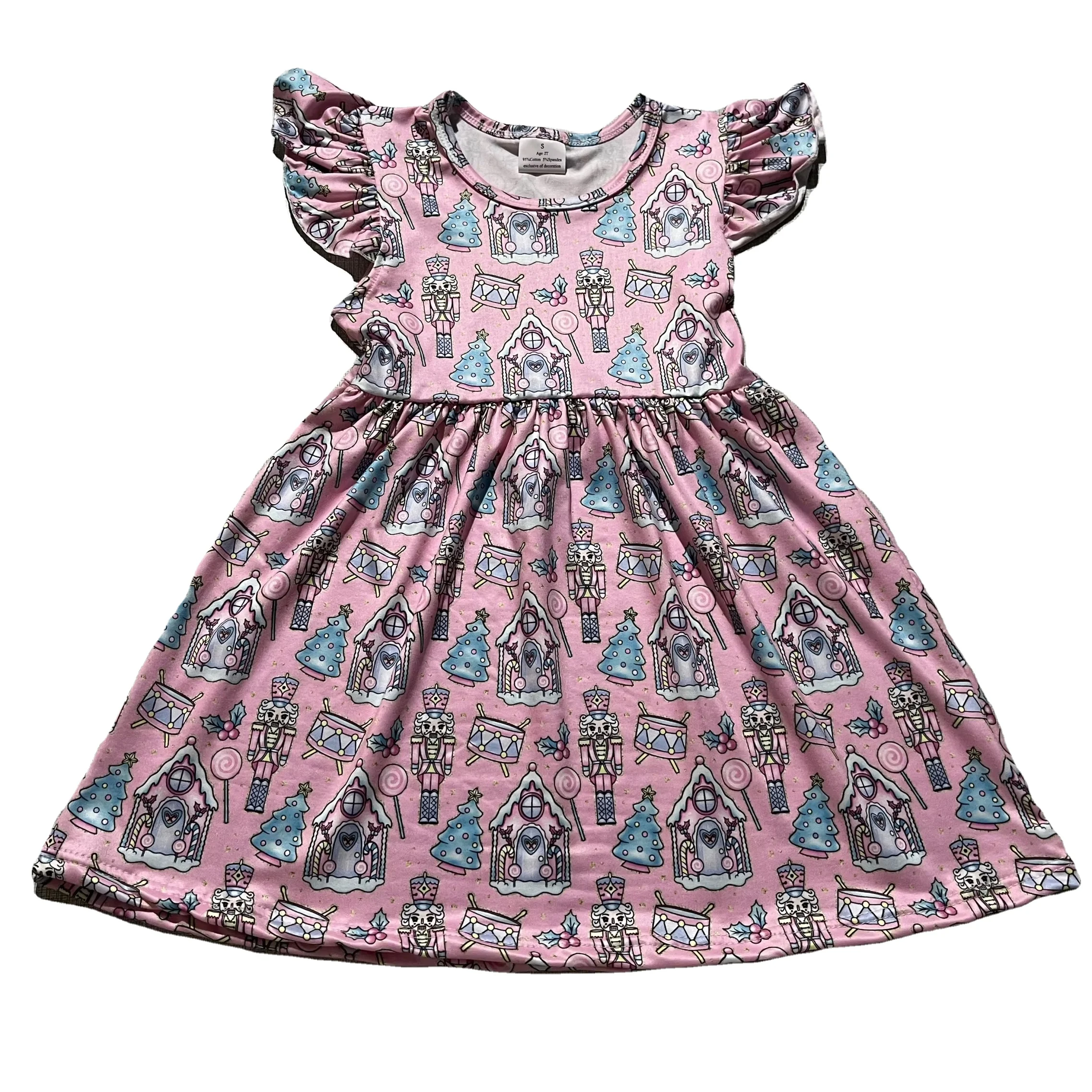 New customized Children Girls Dress Halloween kids casual  cotton short sleeve party dresses for 6 year old girl