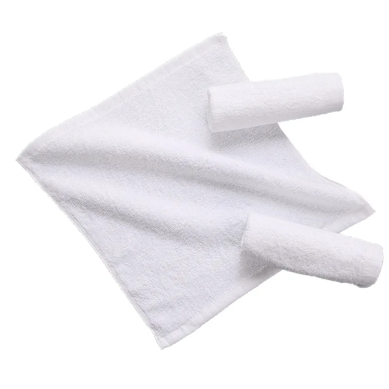 Factory luxury 5 star hotel washcloth 100% Cotton White Small Square Face Towel for hotel