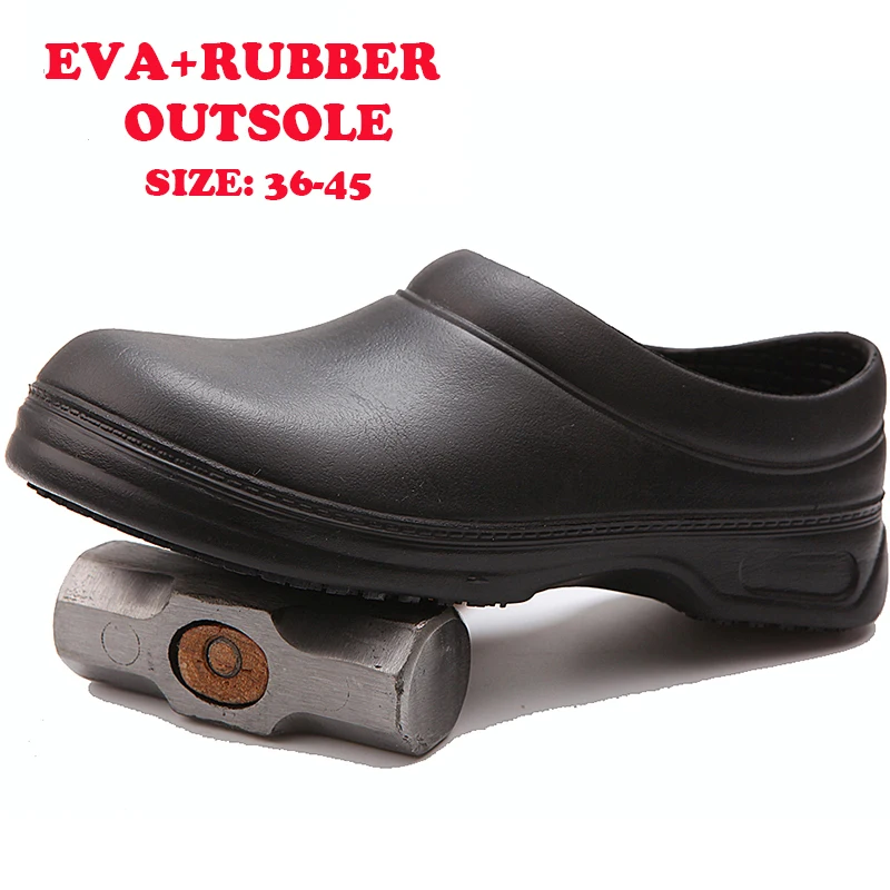 men women unisex light weight eva working industrial slip resistant safety chef shoes clogs kitchen with rubber sole