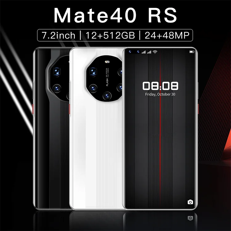 high quality For Hoawei Mate40 RS 7.2Inch 5G Cellphones OEM Android Smartphones 12+512GB Dual SIM smart phone Mobile Phones