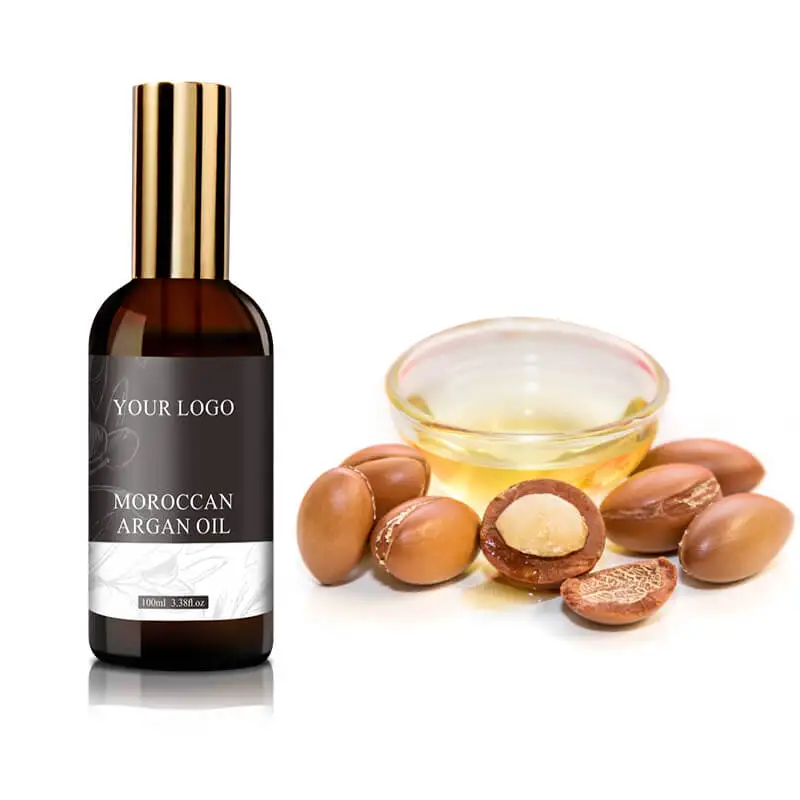 Private Label Organic Argan Oil Morocco split ends hair treatment leave in argan oil for damaged hair
