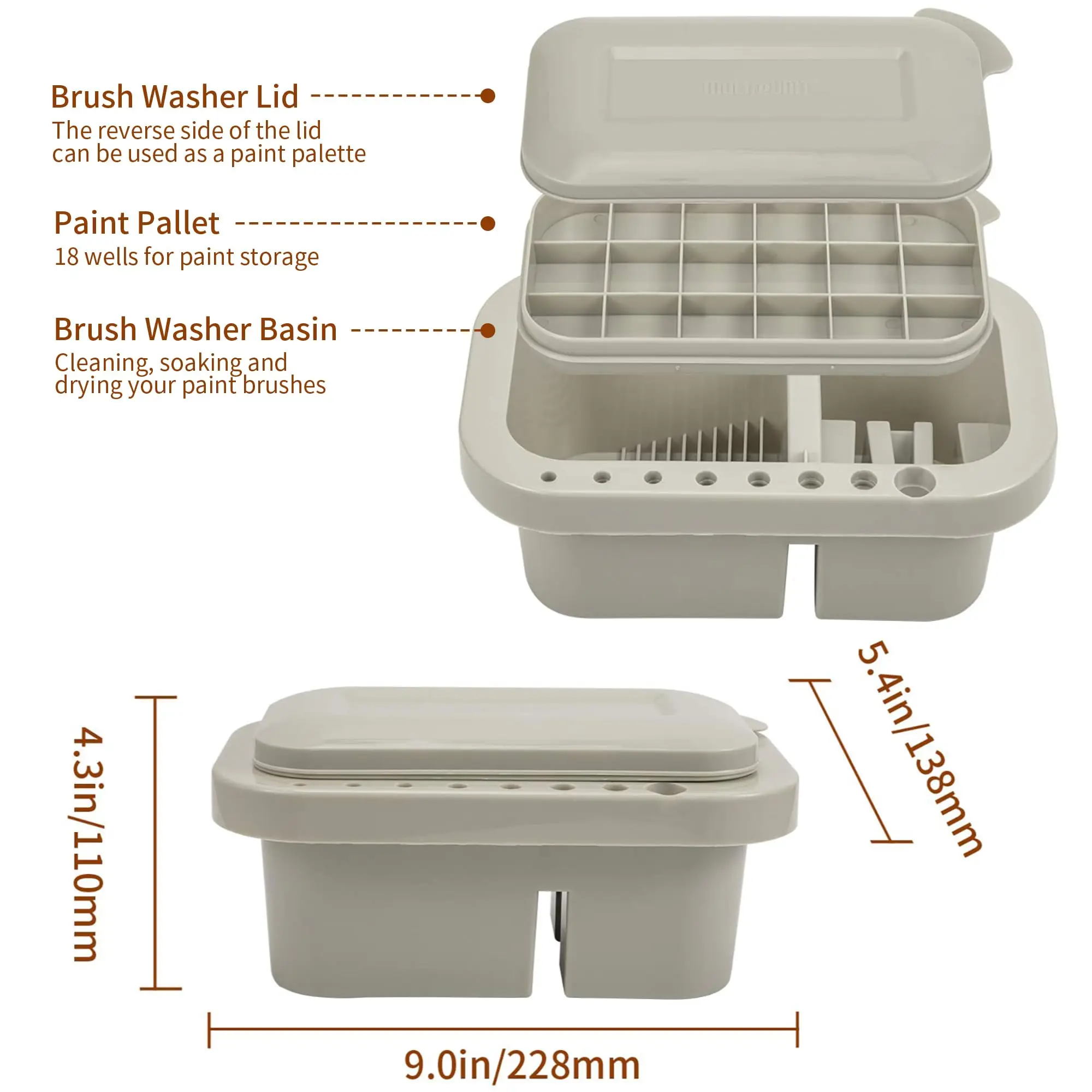 Brush Cleaner Washer Multifunction Plastic with Holder Watercolor Palette Paint Brush washer For Acrylic Watercolor paint