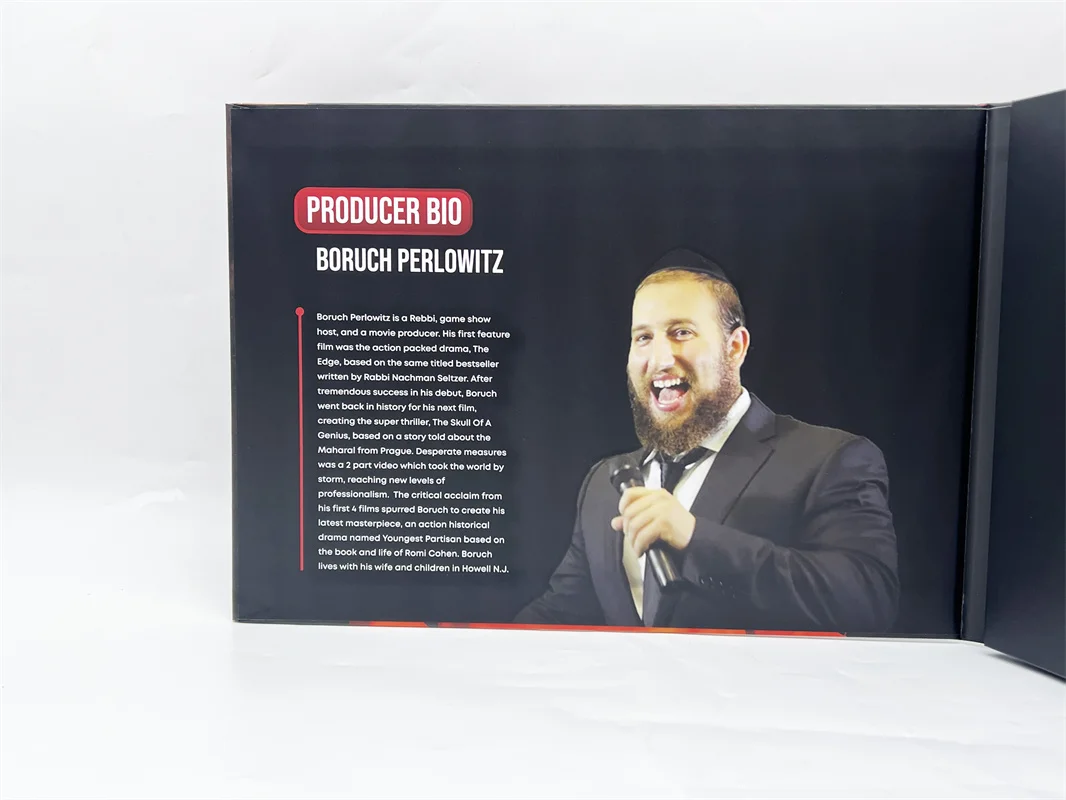 Memory Video Brochure A4 Hardcover 10.1 Inch LCD Video Book Box with Touch Screen
