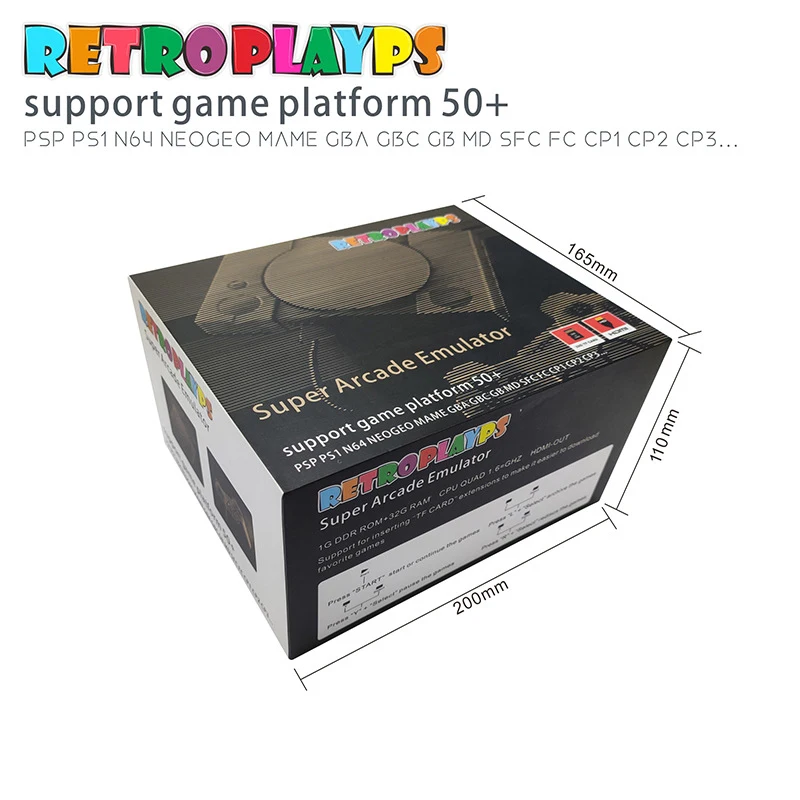 New Arrival Powkiddy D88 Video Game Emulator For Cps/ps1/n64/mame/nds/dc/fc/sfc With 7000+ Arcade Games Family Player