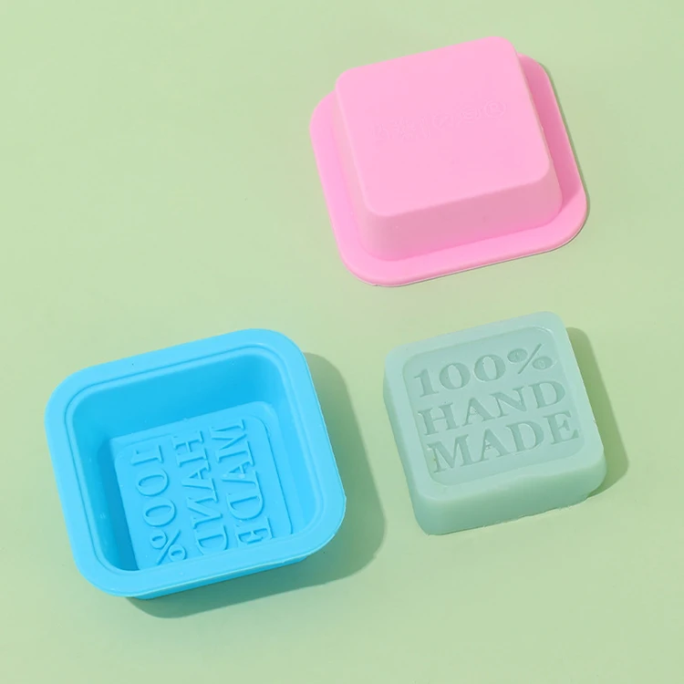 Custom Logo Professional Soap Mold Single Square Shape Handmade Soap Moulds Silicone Mold