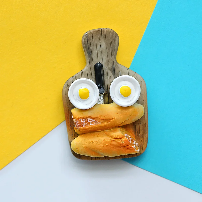 Creative simulation food 3D fridge magnets Sweet cone fried chicken leg hamburger magnetic decoration Refrigerator magnet Custom