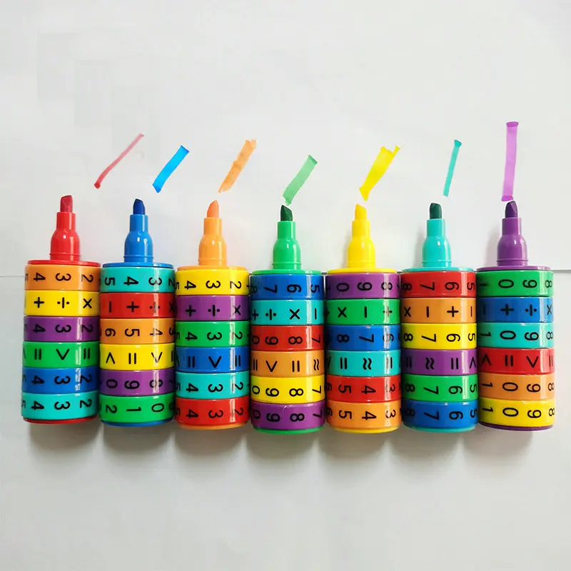 Kindergarten School Stationery Gifts New Education Mathematics Numerals Cylinder Learning Math Toy Highlighter Marker Pen