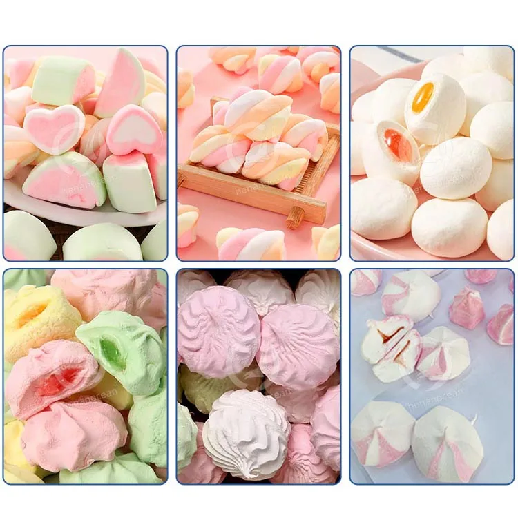 OCEAN Cotton Candy Roll Product Line Marshmallow Continuous Aerator Machine Marshmallow Production Line for Sale