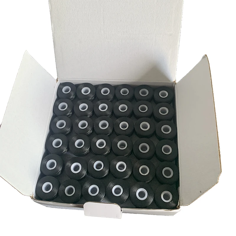 Заводская цена размер L 75D/2 выстегивание и высококачественная вышивка белая машинная нить без границ предварительно намотанные