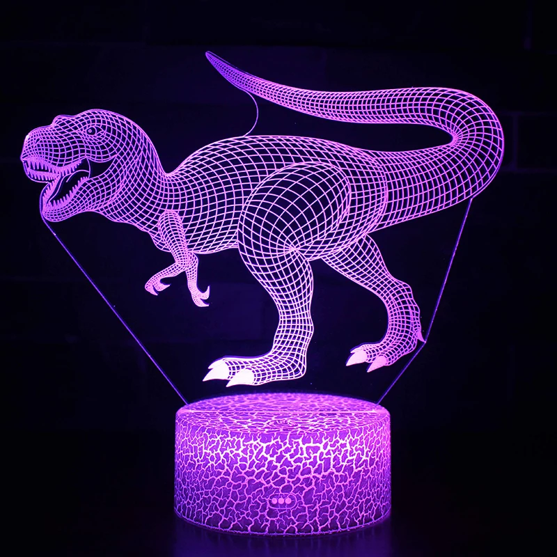 Creative gift for children dinosaur  led usb touch 3D Visual Illusion Lamp