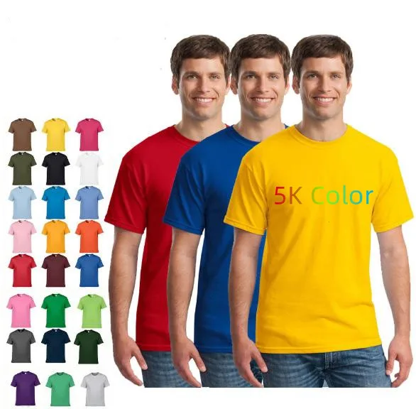 Прямая Заводская поставка индивидуальная трафаретная печать круглый вырез 50/50 Полиэстер Хлопок гоночная футболка 5K