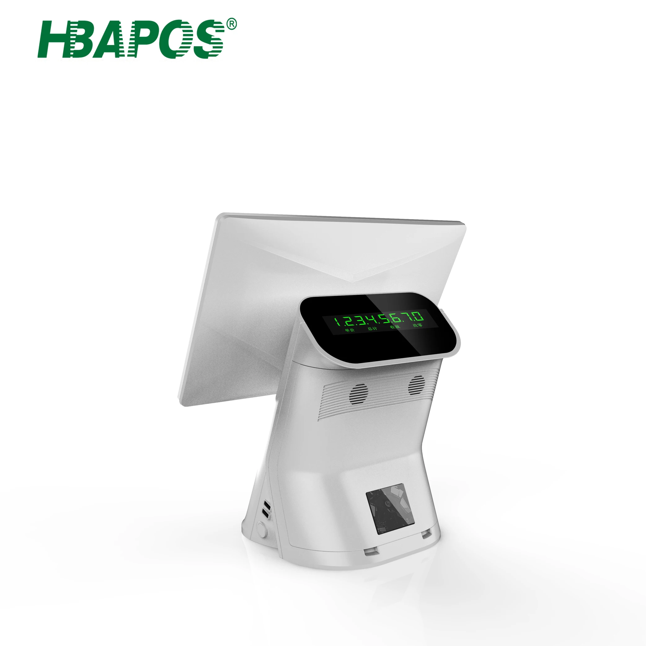 Billing Retail Restaurant Electronic Touch Pos Terminal Cashier Machine Cash Register Dual Screen 15inch Built in Printer