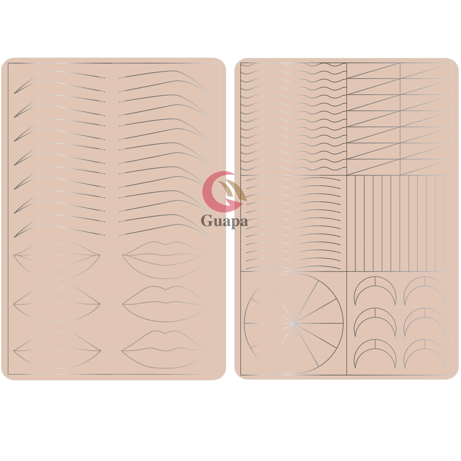 Private Label Oem Permanent Makeup Silicone Pad Lip and Eyebrow Microshading Tattoo Practice Skin Hairstroke practice pad