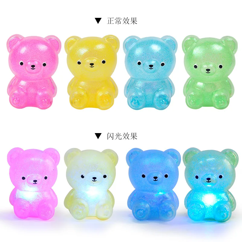 Factory wholesale new vent bear animal decompression soft rubber squeeze vent ball luminous toy
