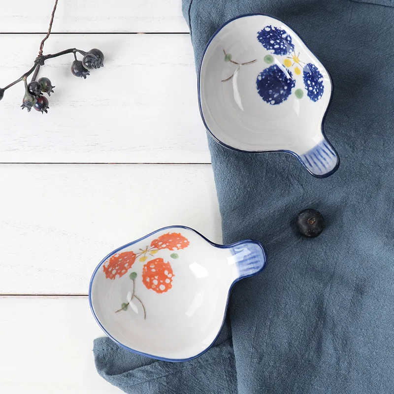 Underglaze practical small taste dish chopsticks holder oil soy sauce dish ceramic home Japanese mini dish