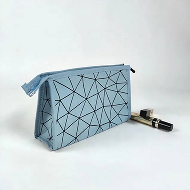Fashion Waterproof Oxford Pu Storage Mesh Cosmetic Pouch Makeup Bag Printed Special Zipper Folded Cosmetic Bags Custom Logo