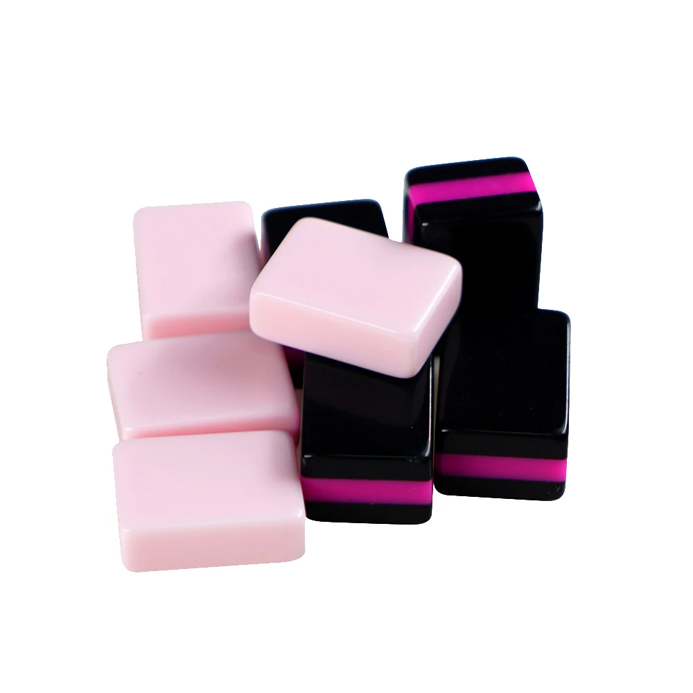 Портативная дорожная Высококачественная маджонг набор черных розовых традиционных маджонгских плиток 160 плитки 2 кубика 4 стеллажа маджонгов рамми