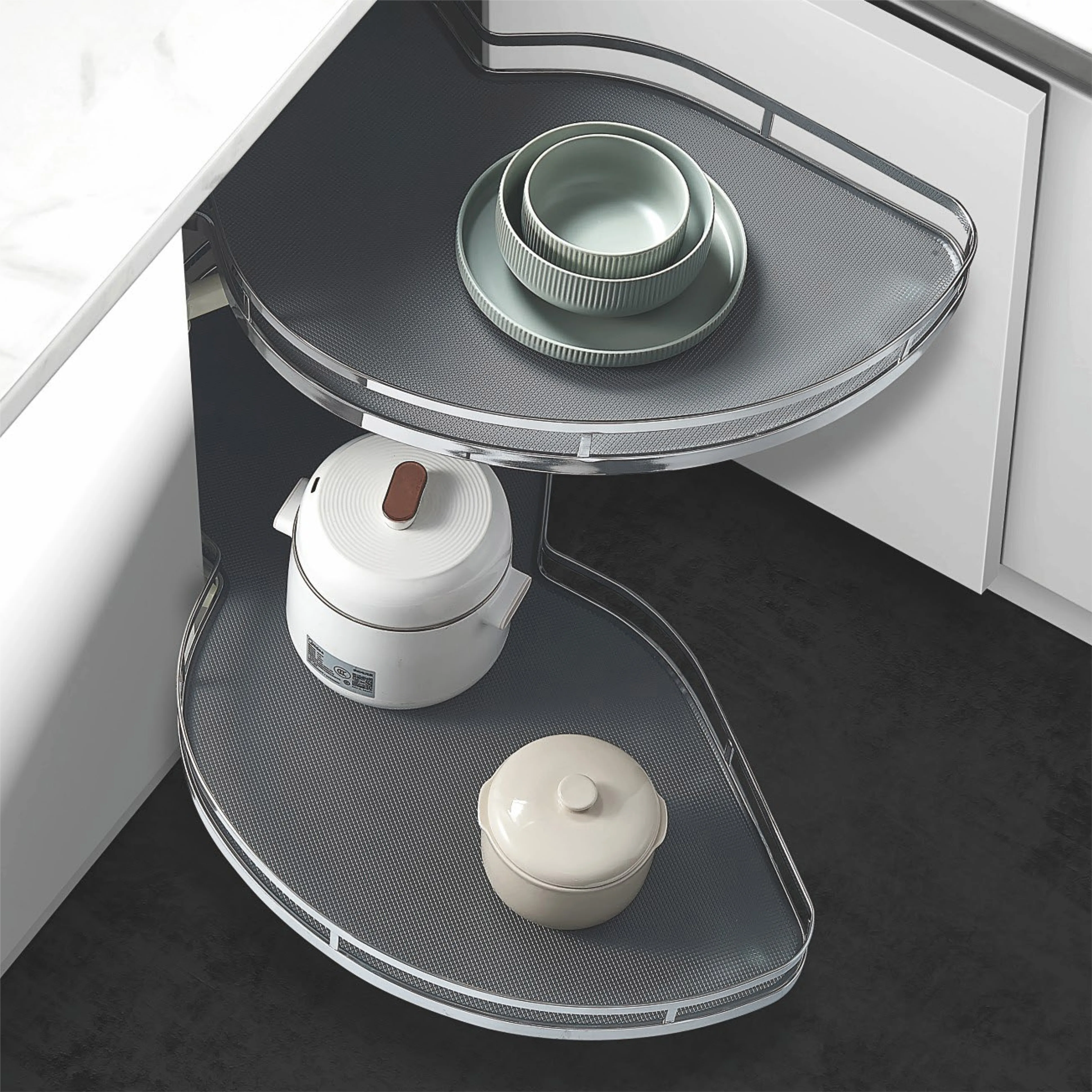 Comsol Soft Close Revolving Swing Tray Basket Kitchen Cabinet Accessories Corner Kitchen Cabinet Storage Magic Corner