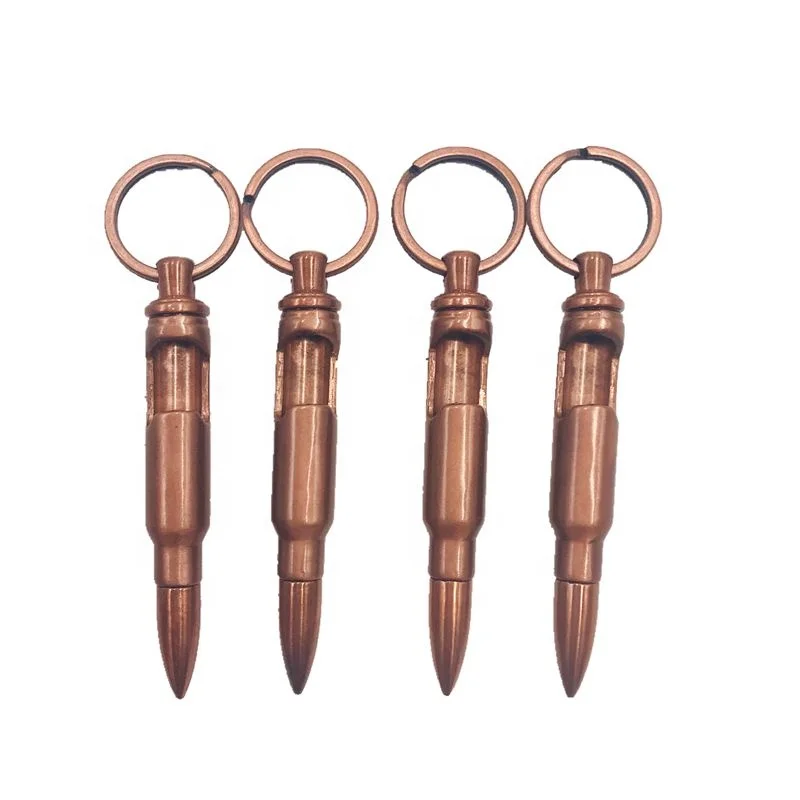 Wholesale cheap custom bullet shape bottle opener key chain