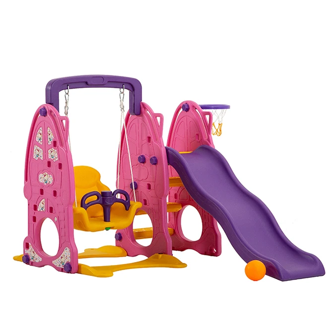 
Wholesale indoor playground 3 in 1 plastic baby playground Outdoor kids swing and slide  (62434541239)