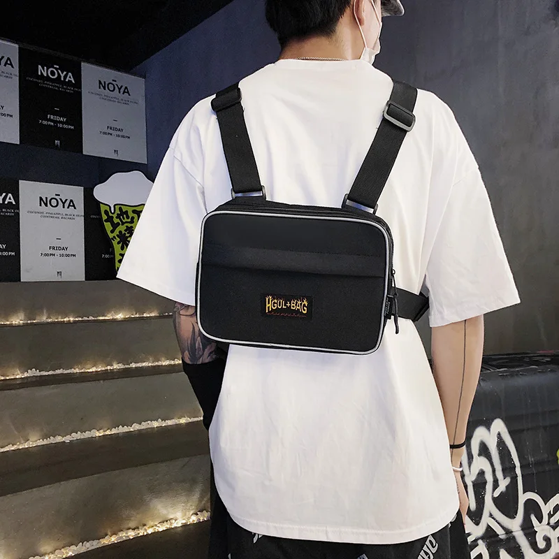 LOW MOQ Nylon Black Fashion Vest Rig Men Women Tactical Chest Front Rig Bag waterproof camouflage chest bag