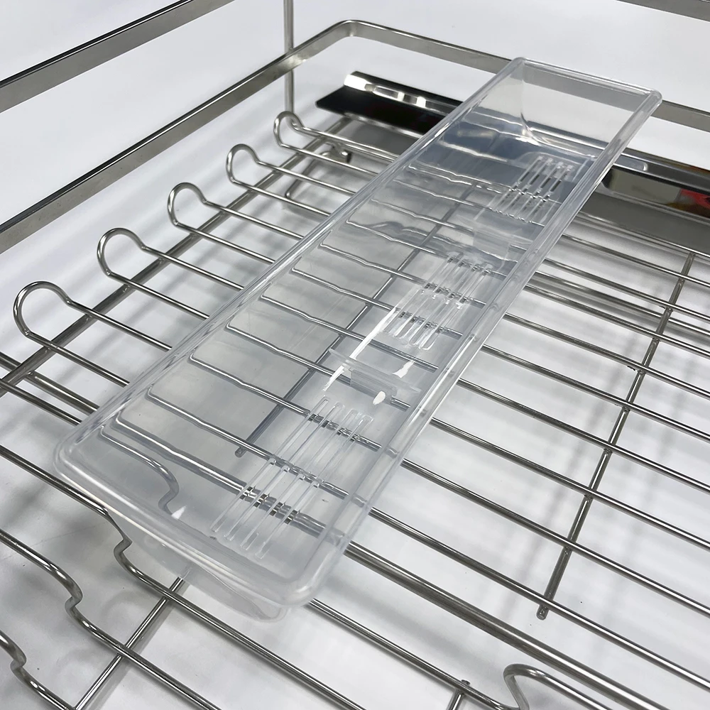 Four Side 304 Stainless Steel Kitchen Drawer Basket Kitchen Storage Pull Out Drawer Basket