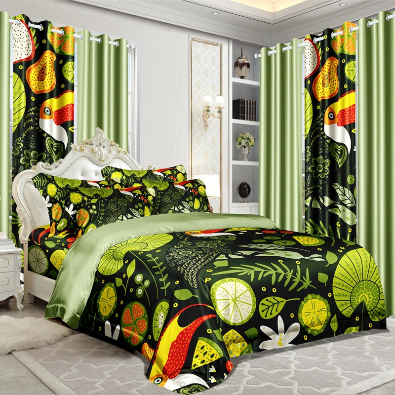 Quilt 10PCS set Home Bedroom Bedspread Sheets Curtains Pillow Cases Carpet Bedding Set