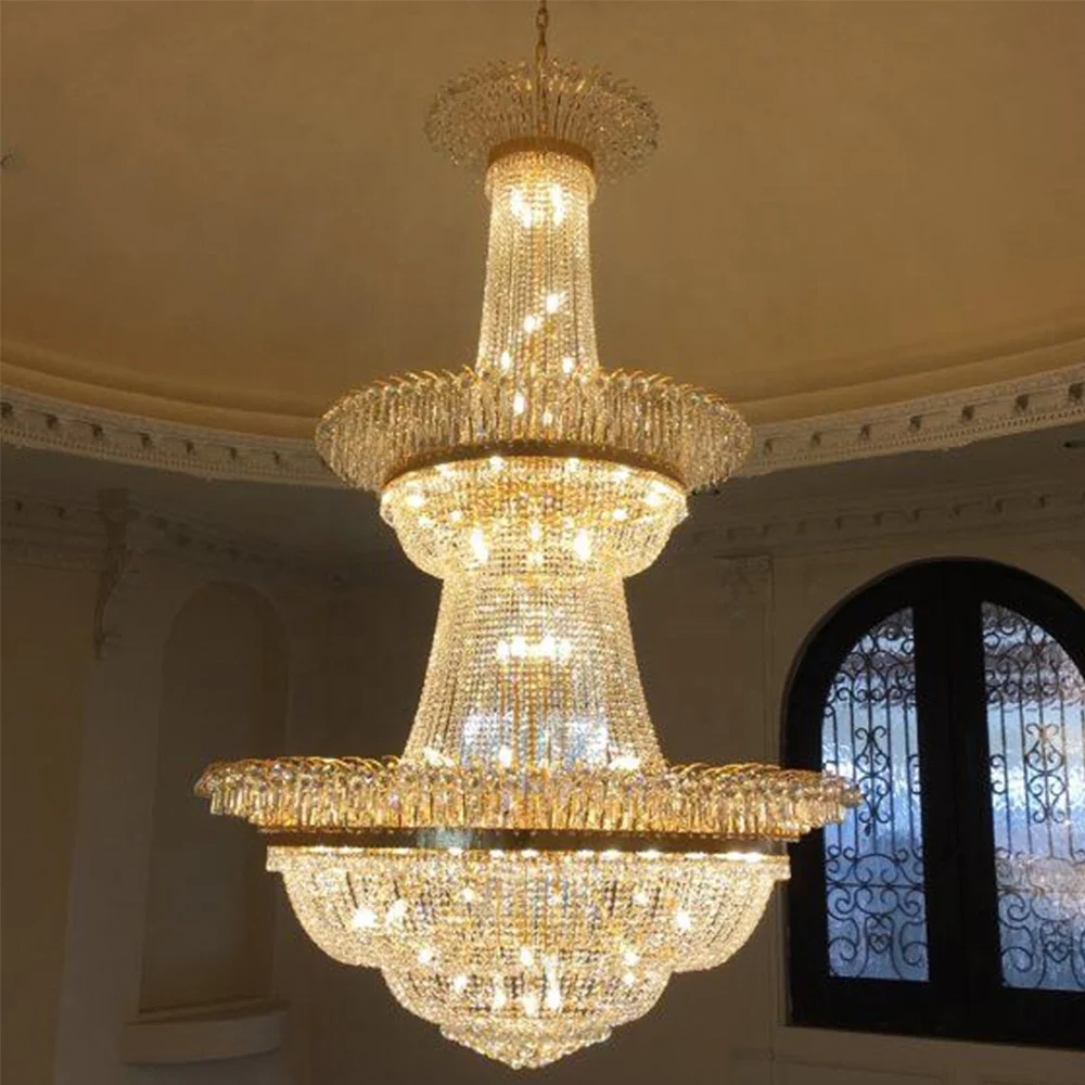 Large Hotel Crystal Lighting French Lustre Empire Chandelier