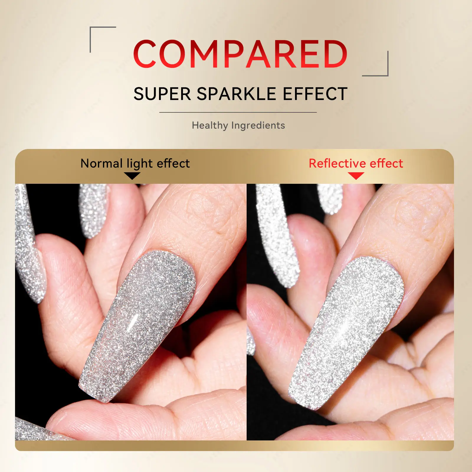 Neutral Nail Polish  Lacquer JTING Black Red Gold Silver Reflective flash gel polish Classic 4Colors reflective gel nail polish