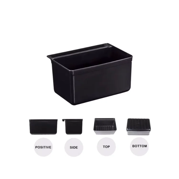 Food service black trash can refuse bin storage bin for utility bus cart