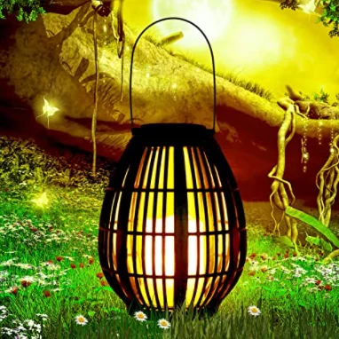 Outdoor Solar Lanterns Waterproof Solar Powered with Handle Hanging for Yard Garden Patio