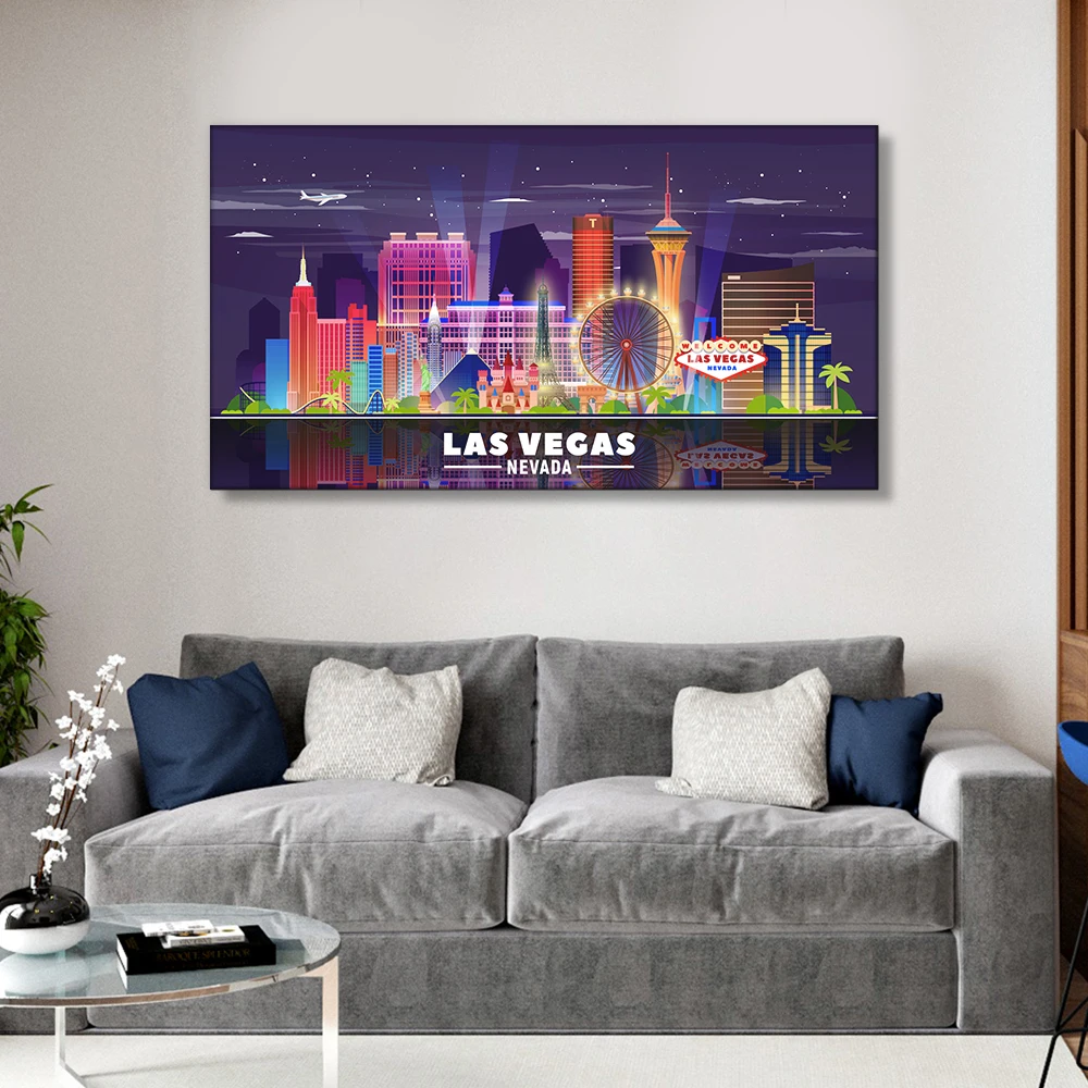 Холст Skyline of Chicago художественные принты Ночь просмотр города плакаты и холст живопись для спальни Декор без рамки