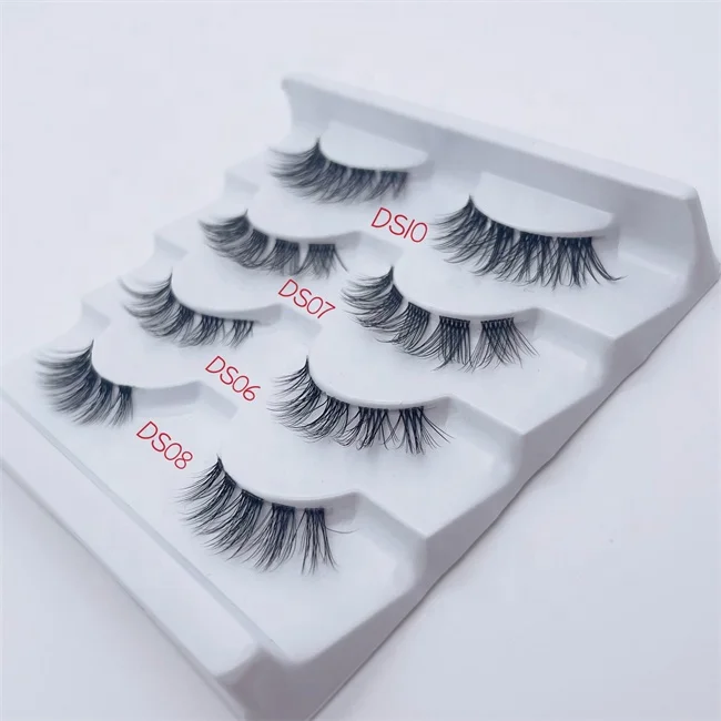 Sunland Wholesale Hand Made False Eyelashes Human Hair Lashes Private Label Eyelash With Lashbox Packaging
