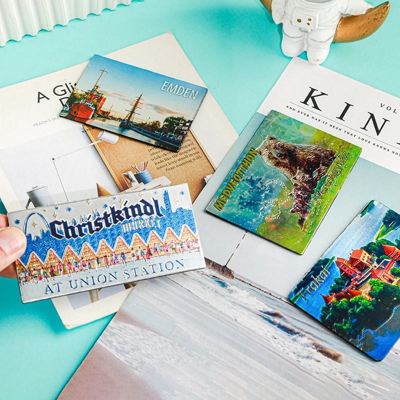 Сувенирный холодильник из алюминиевой фольги 3d смолы магнит на государственные магниты